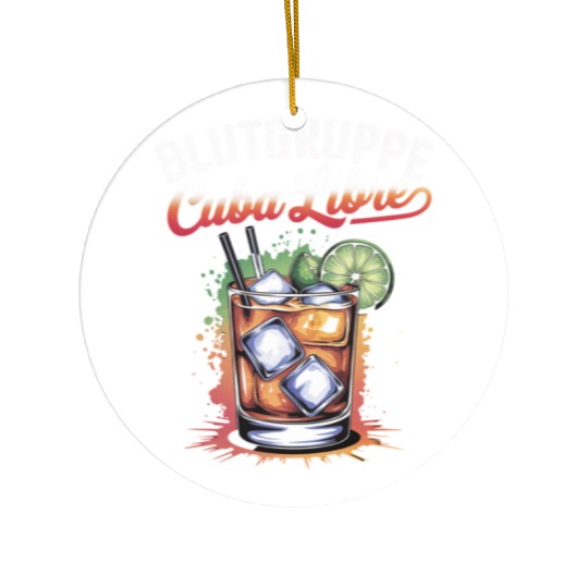 Blutgruppe Cuba Libre Cocktail Bartender Ceramic Ornaments