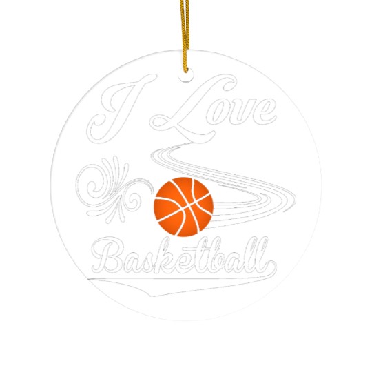 I love basketball Ceramic Ornaments
