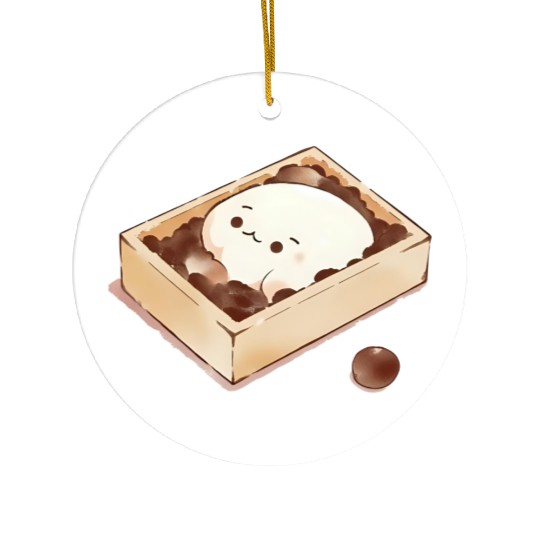 Kawaii Mochi Cookie Illustration Ceramic Ornaments