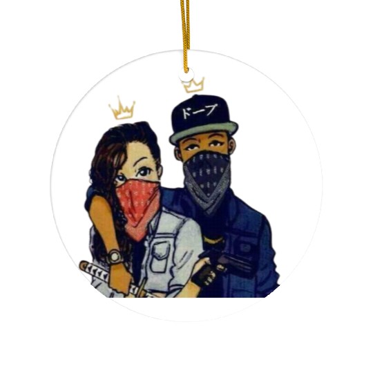 Urban Rebels Masked Duo Ceramic Ornaments Design