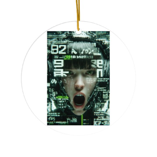 Cyberpunk Digital Scream Ceramic Ornaments