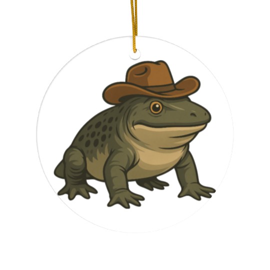 Prehistoric amphibian cartoon Texas evolution rept Ceramic Ornaments