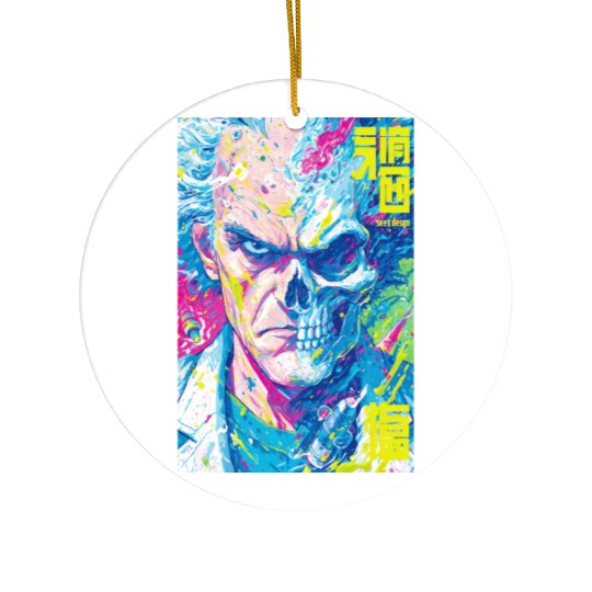 Half Human Half Skull Pop Art Ceramic Ornaments