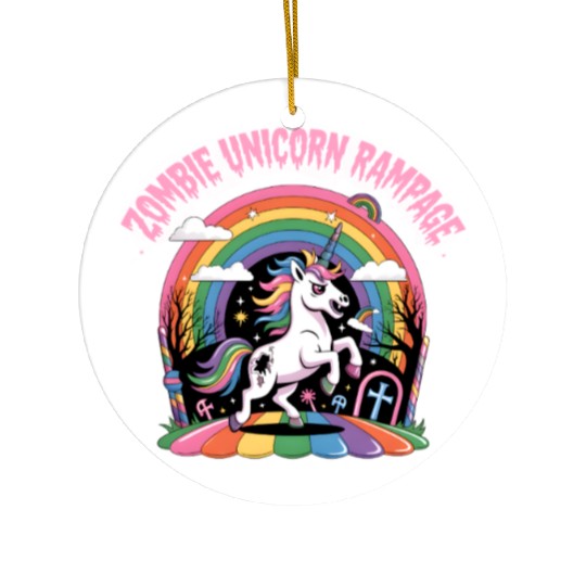 Magical Unicorn Rainbow Dream Scene Ceramic Ornaments
