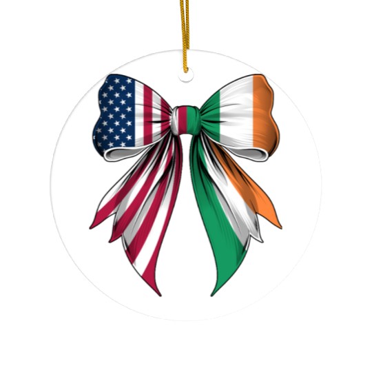 Coquette Bow Ireland Roots Heritage Irish Pride Ceramic Ornaments