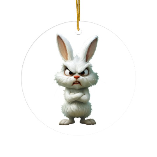 Animated Angry Rabbit Character Design Ceramic Ornaments