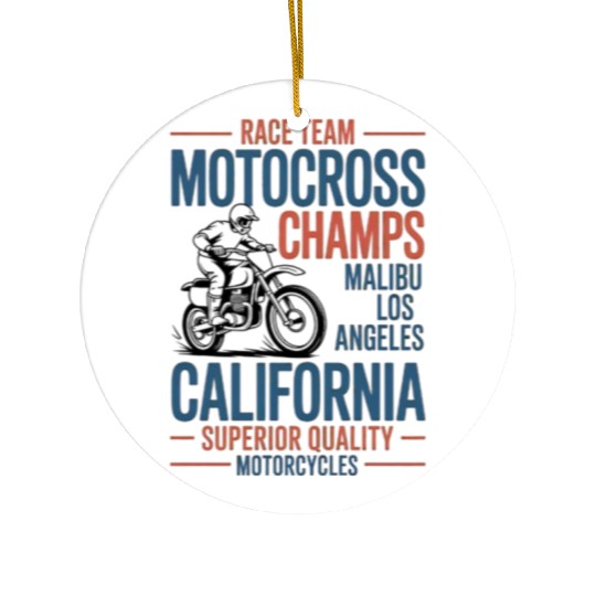 Motocross Champs California Design Ceramic Ornaments