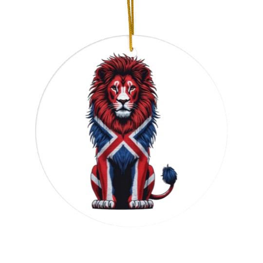 British Lion with Union Jack Flag Bold Art Design Ceramic Ornaments