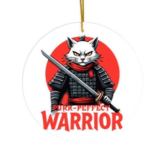 Purr-Perfect Warrior Cat Design Ceramic Ornaments