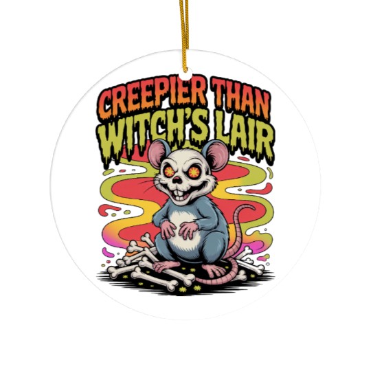 Creepy Mouse with Wicked Eyes Design Ceramic Ornaments