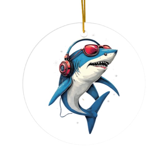 Shark Design Tiger Sharks Gray White Great Shark Ceramic Ornaments