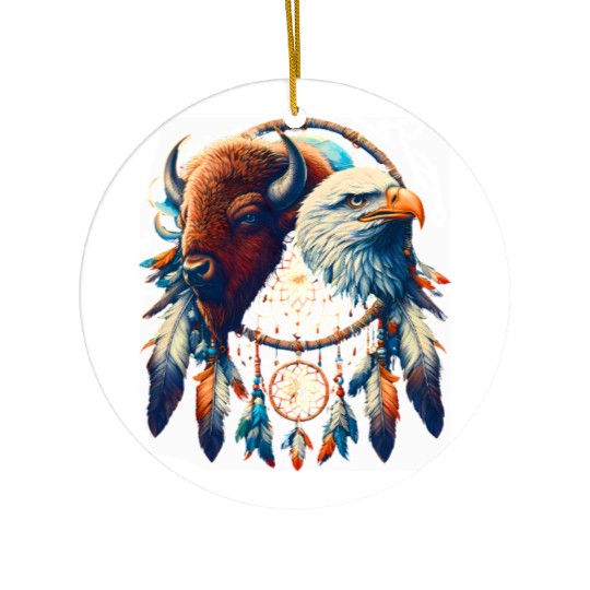 Wildlife Dreamcatcher Fusion Ceramic Ornaments