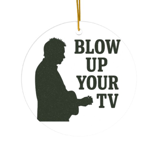 Blow Up Your TV! Dark Green Ceramic Ornaments