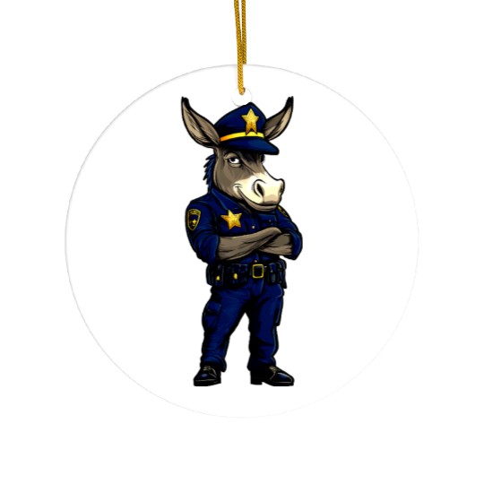 Police donkey Ceramic Ornaments