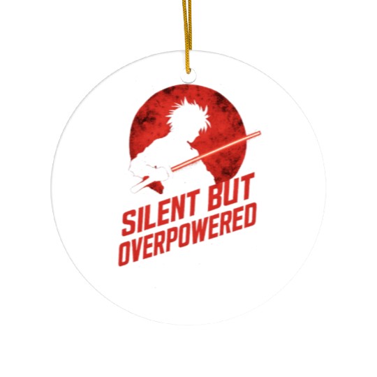 Silhouette Jedi with Red Moon Ceramic Ornaments