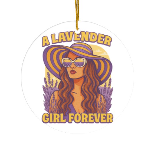 lavender girl Ceramic Ornaments