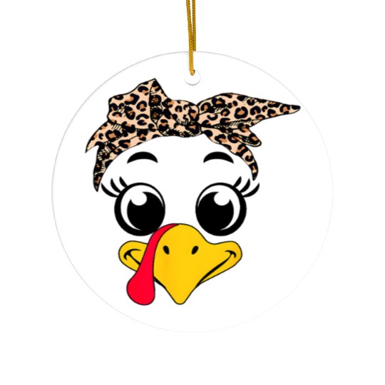 Leopard Print Headscarf Duck Face Ceramic Ornaments