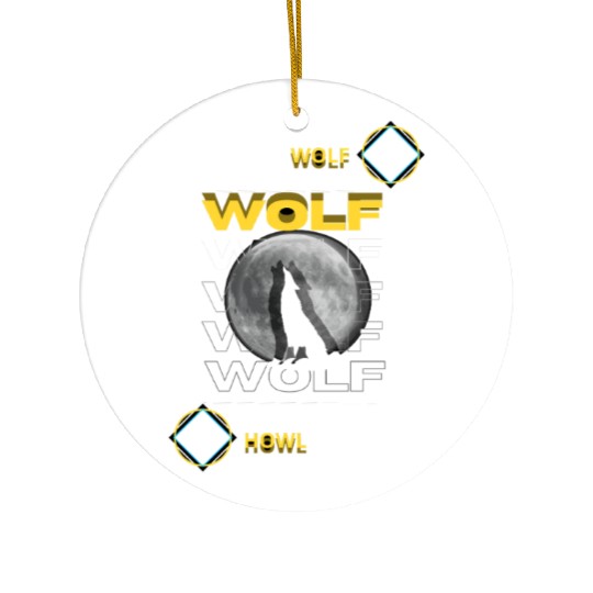 WOLF Ceramic Ornaments