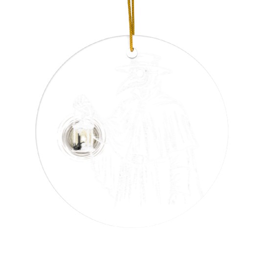 Dark Medieval Plague Doctor Illustration Ceramic Ornaments