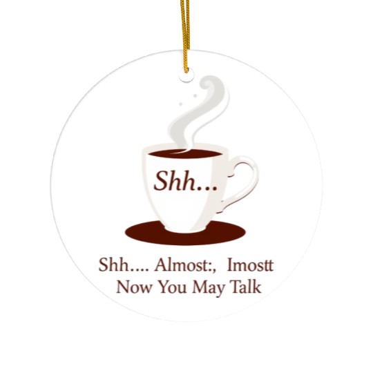 Shhh Coffee Mug with Whispering Text Ceramic Ornaments