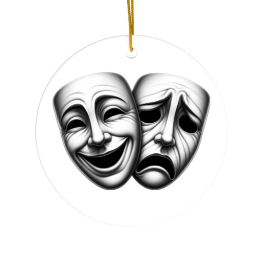 Comedy and Tragedy Masks – Classic Theater Art  Ceramic Ornaments
