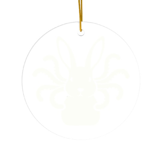 Octopus Bunny │Surreal White Cryptid Animal Mashup Ceramic Ornaments