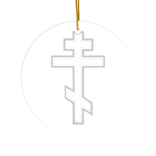 Religious Cross with Bold Outline Ceramic Ornaments