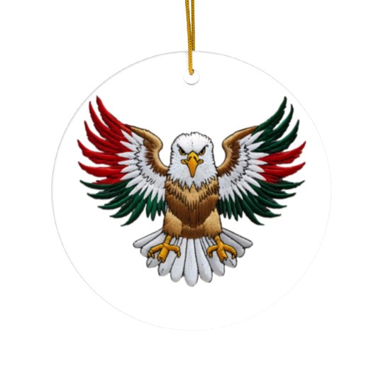 Majestic Bald Eagle with National Colors Ceramic Ornaments