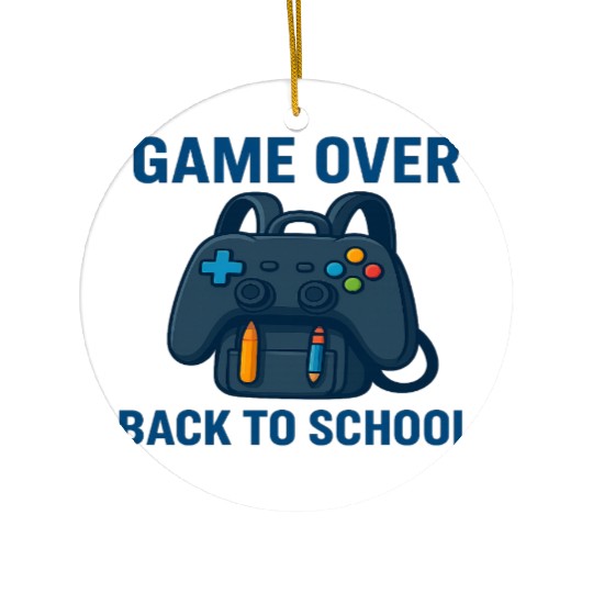 Game Over Retro Backpack Design Ceramic Ornaments
