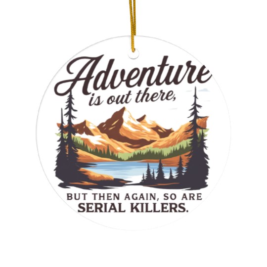 Mountain Adventure with Dark Humour Ceramic Ornaments