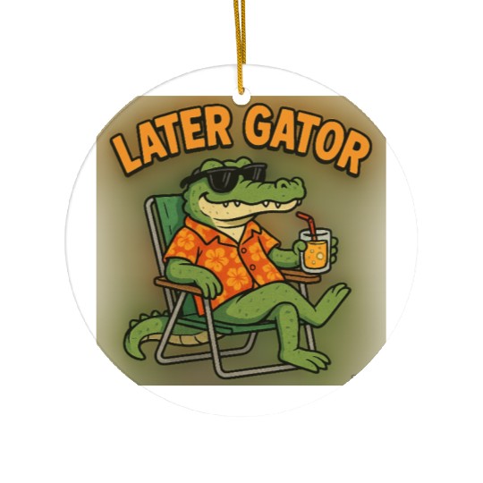 Relaxed Gator Vacation Ceramic Ornaments