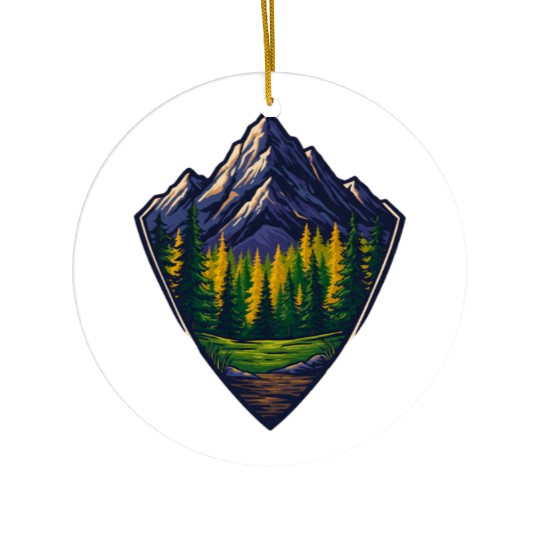 Mountain Wilderness Nature Shield Ceramic Ornaments