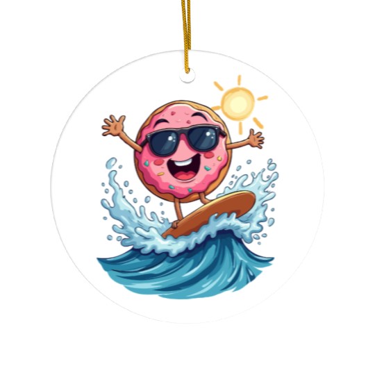 Donut Surfing Ceramic Ornaments Cute Cartoon Sweet Dessert