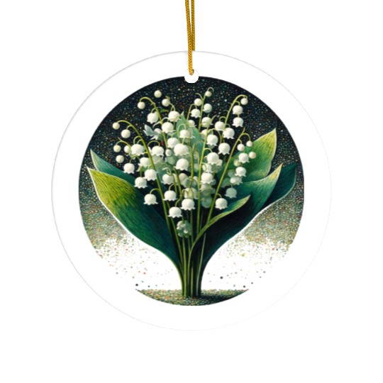 Mystical Lily of the Valley Illustration Ceramic Ornaments