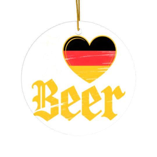 I Love Beer German Bier Funny Germany Flag Ceramic Ornaments