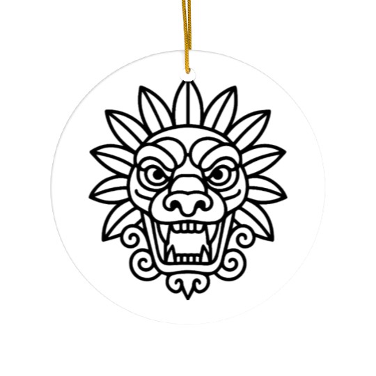 Aztec Mythology Serpent Head Art Ceramic Ornaments