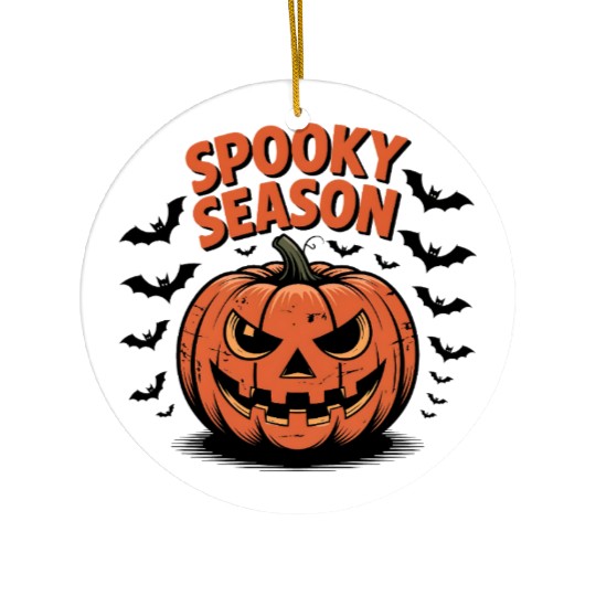 Spooky Season Pumpkin Ceramic Ornaments