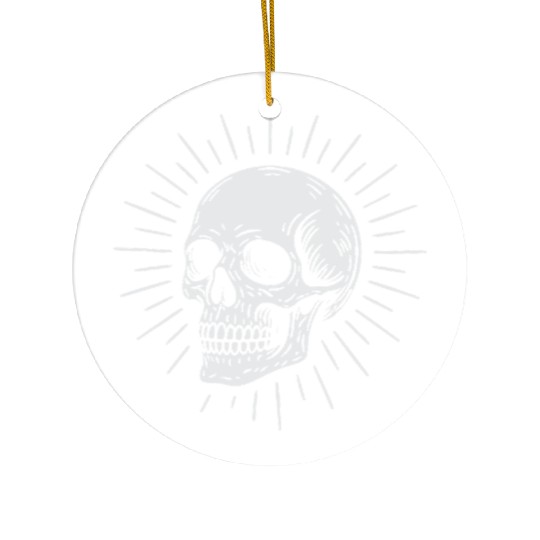 Radiant Skull Illustration Ceramic Ornaments