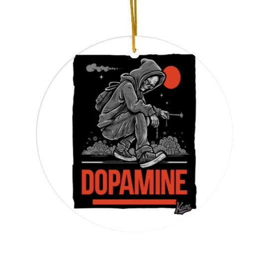 Neon Skater with Vapor Trail and Red Moon Ceramic Ornaments