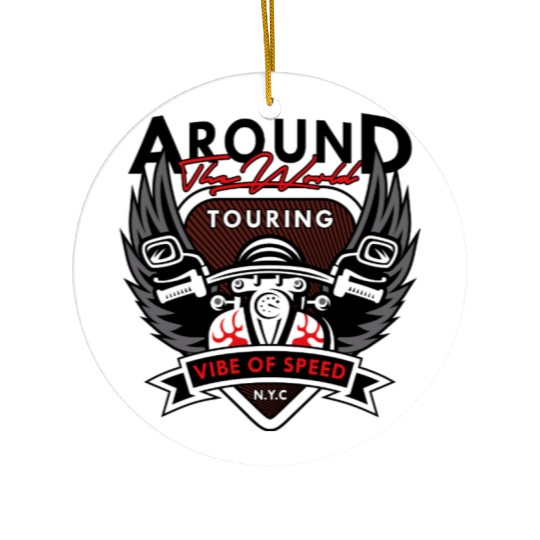 Vibe of Speed Motorcycle Artwork Ceramic Ornaments