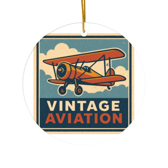 Vintage Aviation Retro Airplane Design Ceramic Ornaments