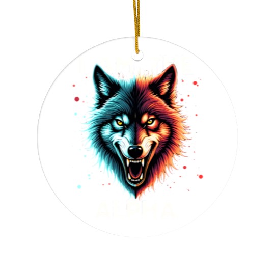 I Am The Alpha Wolf Ceramic Ornaments