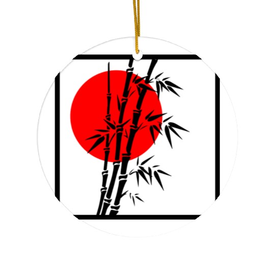 Japanese Bamboo Serenity Ceramic Ornaments