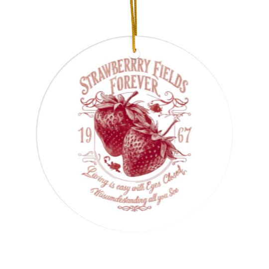 Strawberry Fields Forever Vintage Design Ceramic Ornaments
