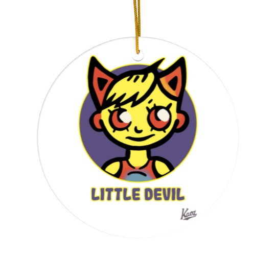Cute Little Devil Cartoon Illustration Ceramic Ornaments
