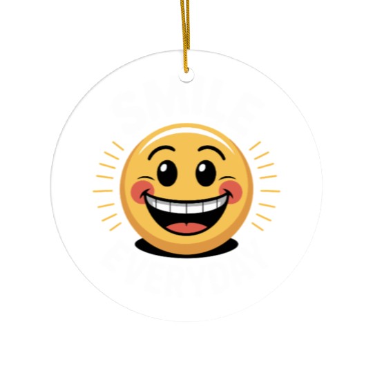 Smile Everyday Ceramic Ornaments – Positive Vibes Graphic Te
