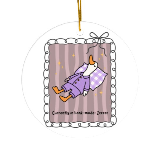 Silly Goose in Honk-Mode Pajama Design Ceramic Ornaments