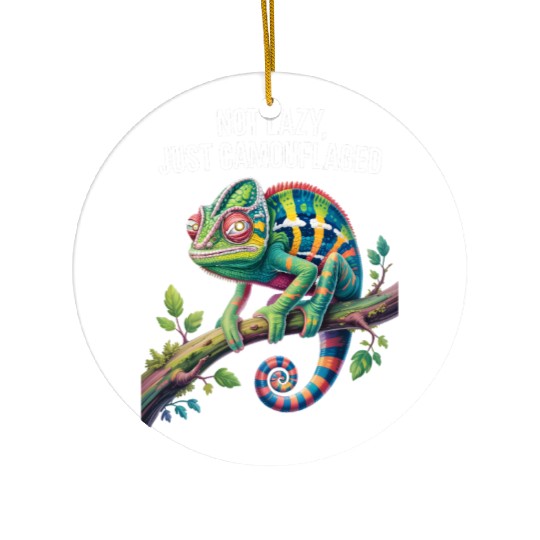 Camouflaged Chameleon Pride Ceramic Ornaments