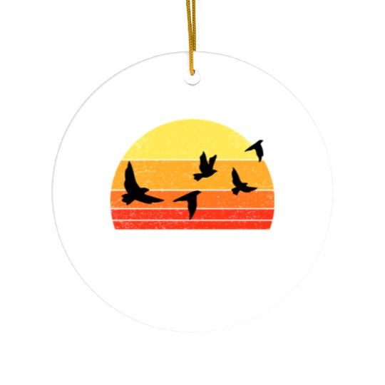 Coffee Fire Birdwatching Sunset Ceramic Ornaments
