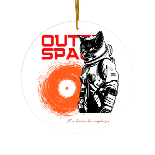Space Cat Astronaut Adventure Ceramic Ornaments